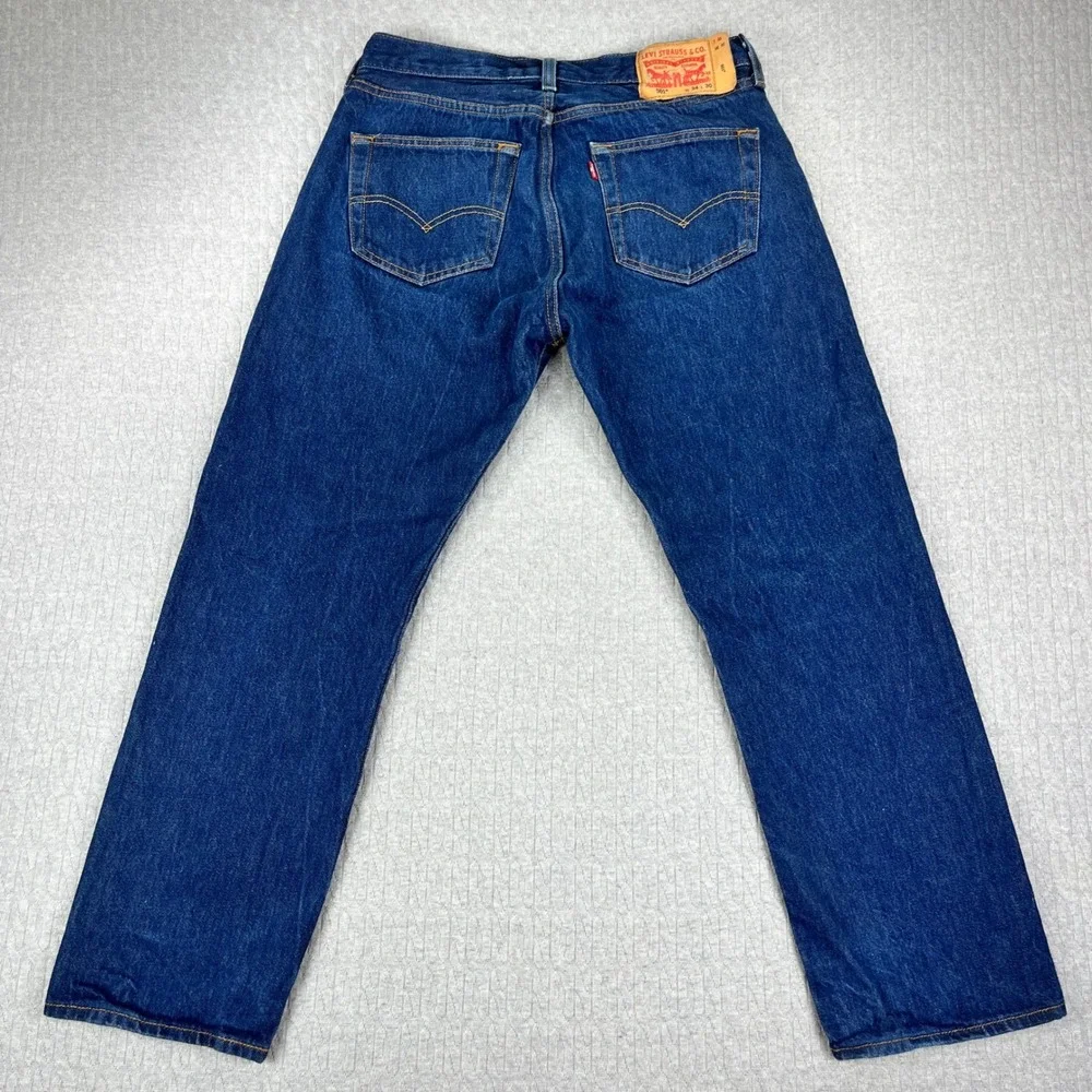 Levi's 501 Original Fit Jeans Men 34x30 fits 31x28 Blue Straight Leg Button Fly